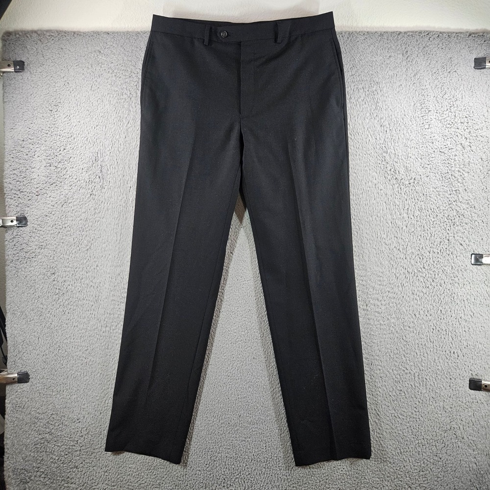 Lauren Ralph Lauren Mens Black Wool Blend Dress Pants 34W 32L